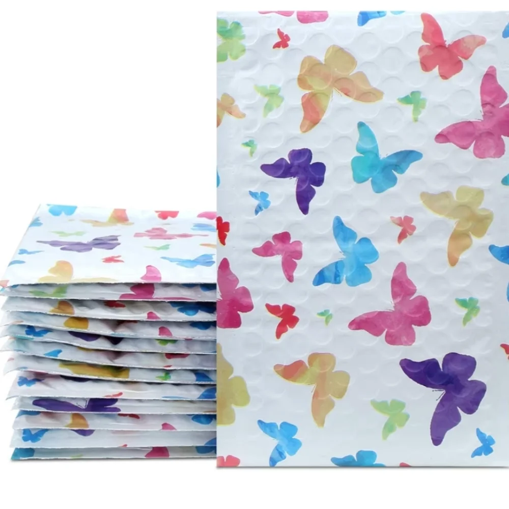 10 Colorful Butterfly Bubble Mailers